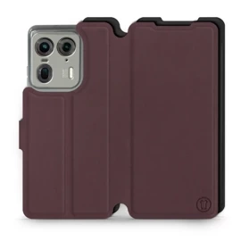 Etui Soft Touch do Motorola Edge 50 Ultra - wzór Matowy burgund z czernią