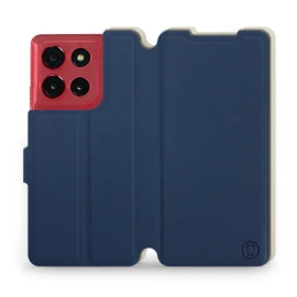 Etui Soft Touch do Motorola Moto G86 Power 5G - wzór Głęboki granat z platyną