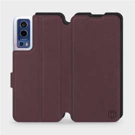 Etui Soft Touch do Vivo Y72 5G - wzór Matowy burgund z czernią