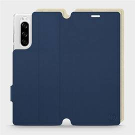 Etui Soft Touch do Sony Xperia 5 - wzór Głęboki granat z platyną