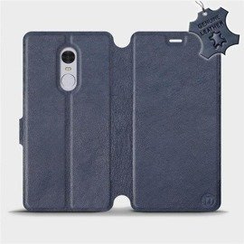 Etui ze skóry naturalnej do Xiaomi Redmi Note 4 - wzór Blue Leather