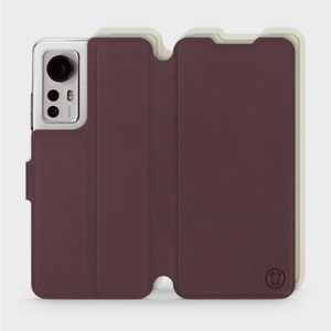 Etui Soft Touch do Xiaomi 12 - wzór Matowy burgund z platyną