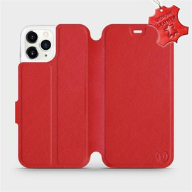 Etui ze skóry naturalnej do Apple iPhone 11 Pro - wzór Red Leather