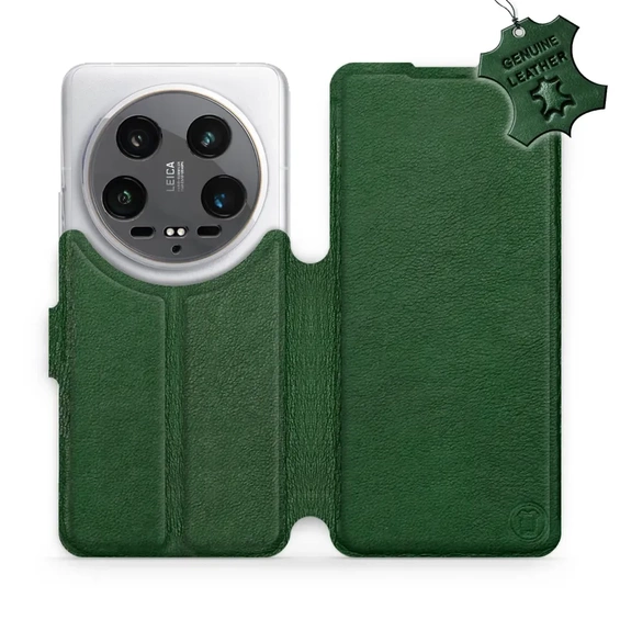 Etui ze skóry naturalnej do Xiaomi 14 Ultra 5G - wzór Green Leather