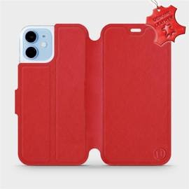 Etui ze skóry naturalnej do Apple iPhone 12 mini - wzór Red Leather