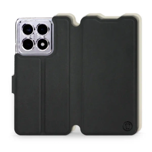 Etui Soft Touch do Xiaomi 14T Pro - wzór Satynowa czerń z platyną