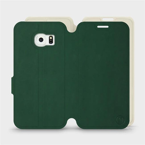 Etui Soft Touch do Samsung Galaxy S6 Edge - wzór Miejska zieleń z platyną