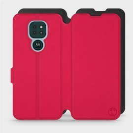 Etui Soft Touch do Motorola Moto G9 Play - wzór Żywa czerwień z czernią