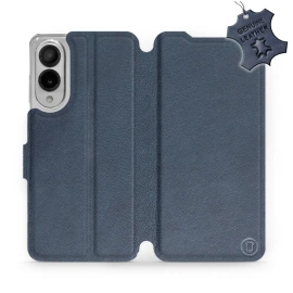 Etui ze skóry naturalnej do Samsung Galaxy S25 Edge - wzór Blue Leather