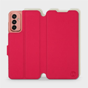 Etui Soft Touch do Samsung Galaxy M13 - wzór Żywa czerwień z platyną