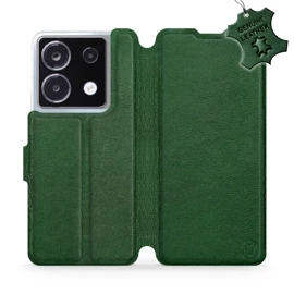 Etui ze skóry naturalnej do Xiaomi POCO X6 - wzór Green Leather