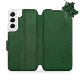 Etui ze skóry naturalnej do Samsung Galaxy S22 - wzór Green Leather