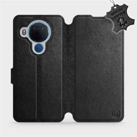 Etui ze skóry naturalnej do Nokia 5.4 - wzór Black Leather
