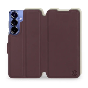 Etui Soft Touch do Samsung Galaxy S25 Plus - wzór Matowy burgund z platyną