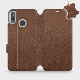 Etui ze skóry naturalnej do Huawei Honor 8X - wzór Brown Leather