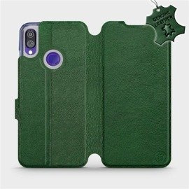 Etui ze skóry naturalnej do Xiaomi Redmi Note 7 - wzór Green Leather