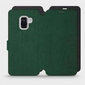 Etui Soft Touch do Samsung Galaxy A8 2018 - wzór Miejska zieleń z czernią