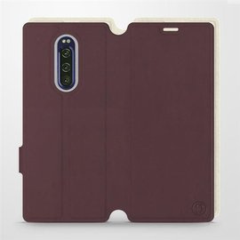 Etui Soft Touch do Sony Xperia 1 - wzór Matowy burgund z platyną