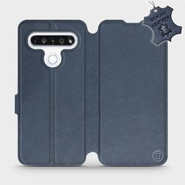 Etui ze skóry naturalnej do LG K61 - wzór Blue Leather