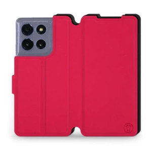 Etui Soft Touch do Motorola Moto G86 5G - wzór Żywa czerwień z czernią