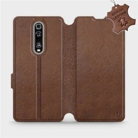 Etui ze skóry naturalnej do Xiaomi Mi 9T - wzór Brown Leather