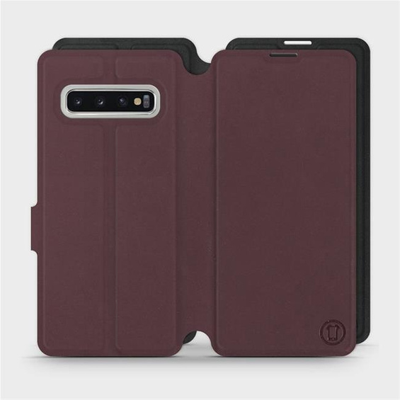 Etui Soft Touch do Samsung Galaxy S10 - wzór Matowy burgund z czernią