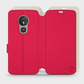 Etui Soft Touch do Motorola Moto G7 Power - wzór Żywa czerwień z platyną