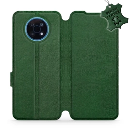 Etui ze skóry naturalnej do Nokia G50 5G - wzór Green Leather