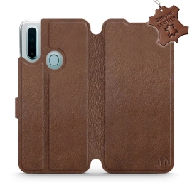 Etui ze skóry naturalnej do OPPO A31 - wzór Brown Leather