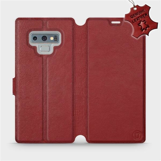 Etui ze skóry naturalnej do Samsung Galaxy Note 9 - wzór Dark Red Leather