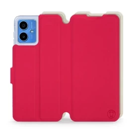 Etui Soft Touch do Motorola Moto G14 - wzór Żywa czerwień z platyną