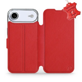 Etui ze skóry naturalnej do Apple iPhone 17 Air - wzór Red Leather