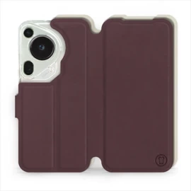 Etui Soft Touch do Huawei Pura 70 Ultra - wzór Matowy burgund z platyną