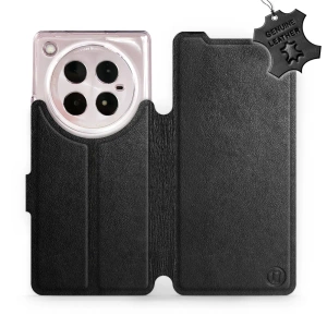 Etui ze skóry naturalnej do Infinix ZERO 40 5G - wzór Black Leather