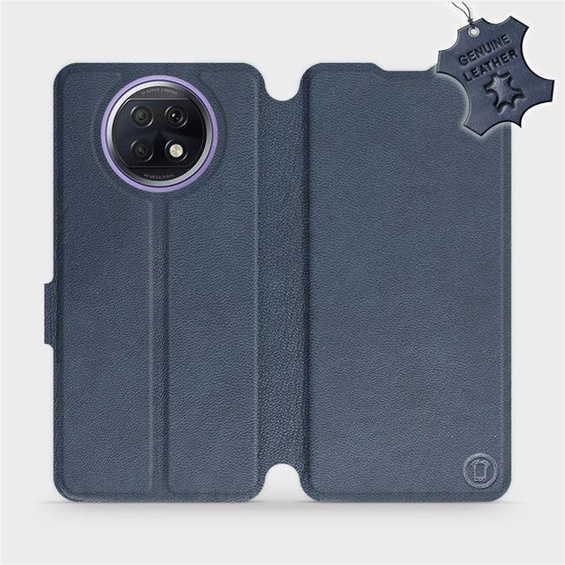 Etui ze skóry naturalnej do Xiaomi Redmi Note 9T - wzór Blue Leather