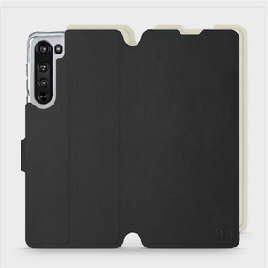 Etui Soft Touch do Motorola Edge - wzór Satynowa czerń z platyną