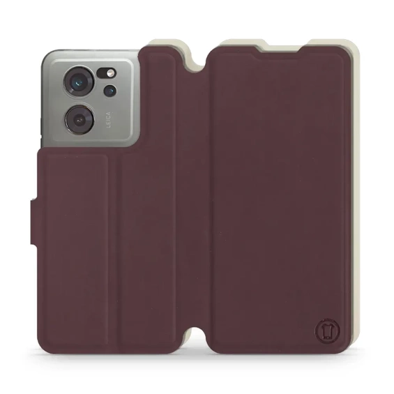 Etui Soft Touch do Xiaomi 13T Pro - wzór Matowy burgund z platyną