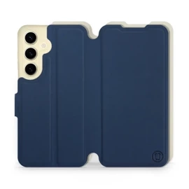 Etui Soft Touch do Samsung Galaxy S24 - wzór Głęboki granat z platyną