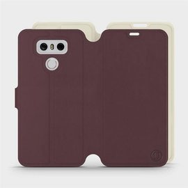 Etui Soft Touch do LG G6 - wzór Matowy burgund z platyną