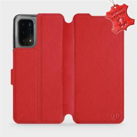 Etui ze skóry naturalnej do OPPO A54 5G - wzór Red Leather