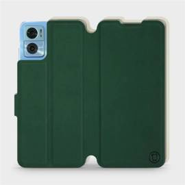 Etui Soft Touch do Motorola Moto E22 - wzór Miejska zieleń z platyną