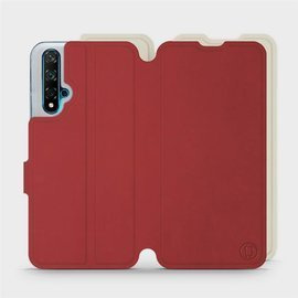 Etui Soft Touch do Huawei Nova 5T - wzór Zachodząca czerwień z platyną