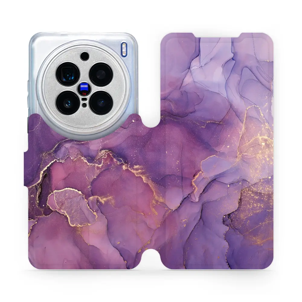 Mobiwear Book, Displayschutz, magnetischer Verschluss, Silikoneinlage, Schutz, Violett