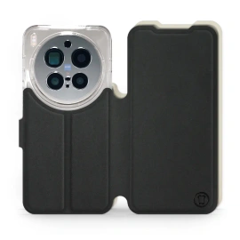 Etui Soft Touch do Vivo X300 pro - wzór Satynowa czerń z platyną