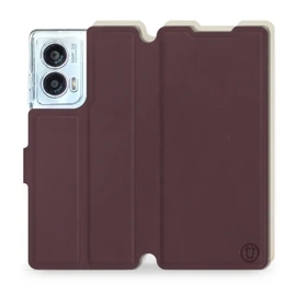 Etui Soft Touch do Motorola Edge 50 Fusion - wzór Matowy burgund z platyną