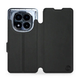 Etui Soft Touch do Xiaomi Redmi Note 14 Pro 5G - wzór Satynowa czerń z platyną