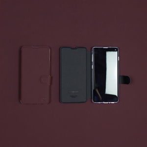 Etui Soft Touch do Motorola One Vision - wzór Matowy burgund z czernią