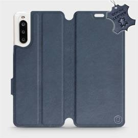 Etui ze skóry naturalnej do Sony Xperia 10 II - wzór Blue Leather