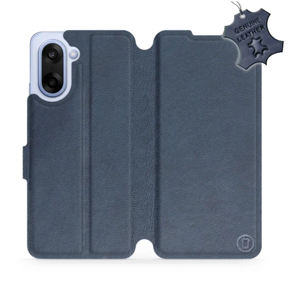 Etui ze skóry naturalnej do OnePlus Nord CE5 - wzór Blue Leather