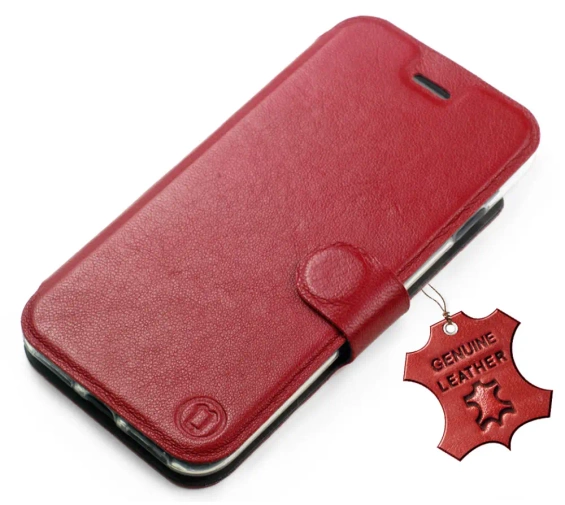Etui ze skóry naturalnej do OnePlus 13 - wzór Dark Red Leather